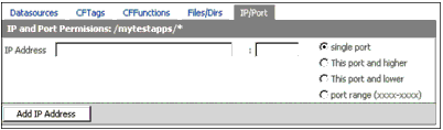 The figure shows the IP/Port tab.