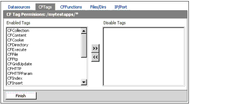 The figure shows the CF Tags tab.