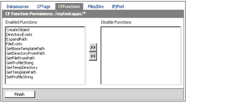 The figure shows the CF Functions tab.