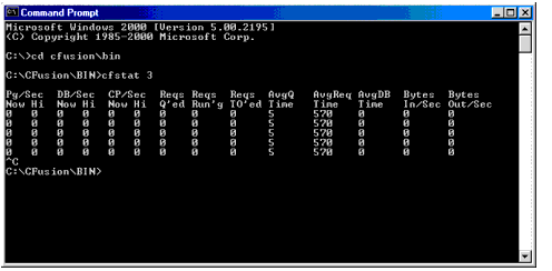 The figure shows the cfstat utility output in Windows.