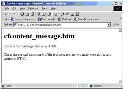 Text of the called file in a browser.