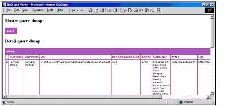 Using a query of queries with a Verity data set