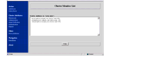 Cluster Member List page