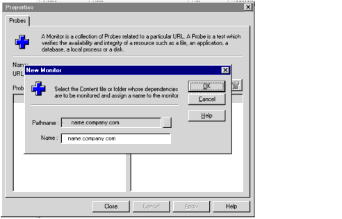 New Monitor dialog box